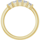 10K Gold Square Natural Diamond Five-Stone Anniversary Band – 1/3–1 1/4 CTW - Yellow Gold - view 2