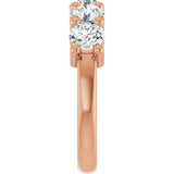 10K Gold Round Lab-Grown Diamond Five-Stone Anniversary Band – 2 1/2–4 CTW - Rose Gold - view 4
