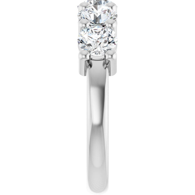 14K Gold Round Natural Diamond Five-Stone Anniversary Band – 2 1/3–4 CTW - White Gold - view 4