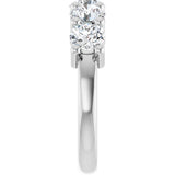 10K Gold Round Natural Diamond Five-Stone Anniversary Band – 2 1/3–4 1/4 CTW - White Gold - view 4