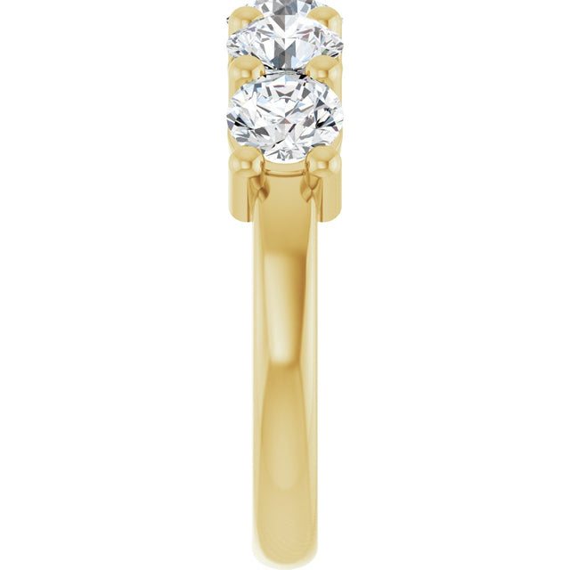 10K Gold Round Lab-Grown Diamond Five-Stone Anniversary Band – 2 1/2–4 CTW - Yellow Gold - view 4