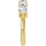 10K Gold Round Natural Diamond Five-Stone Anniversary Band – 2 1/3–4 1/4 CTW - Yellow Gold - view 4