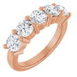 14K Gold Round Lab-Grown Diamond Five-Stone Anniversary Band – 2 1/2–4 CTW - Rose Gold