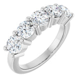 14K Gold Round Lab-Grown Diamond Five-Stone Anniversary Band – 2 1/2–4 CTW - White Gold