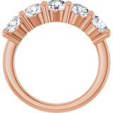 10K Gold Round Lab-Grown Diamond Five-Stone Anniversary Band – 2 1/2–4 CTW - Rose Gold - view 2
