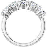 10K Gold Round Natural Diamond Five-Stone Anniversary Band – 2 1/3–4 1/4 CTW - White Gold - view 2