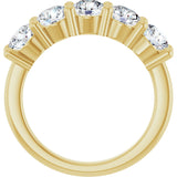 10K Gold Round Lab-Grown Diamond Five-Stone Anniversary Band – 2 1/2–4 CTW - Yellow Gold - view 2