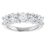 10K Gold Round Lab-Grown Diamond Five-Stone Anniversary Band – 2 1/2–4 CTW - White Gold - view 3