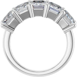 10K Gold Emerald Lab-Grown Diamond Five-Stone Anniversary Band – 1 1/2–5 CTW - White Gold - view 2