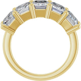 10K Gold Emerald Lab-Grown Diamond Five-Stone Anniversary Band – 1 1/2–5 CTW - Yellow Gold - view 2