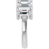 10K Gold Emerald Lab-Grown Diamond Five-Stone Anniversary Band – 1 1/2–5 CTW - White Gold - view 4