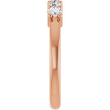 14K Gold Round Natural Diamond Five-Stone Anniversary Band – 1/5–5/8 CTW - Rose Gold - view 4