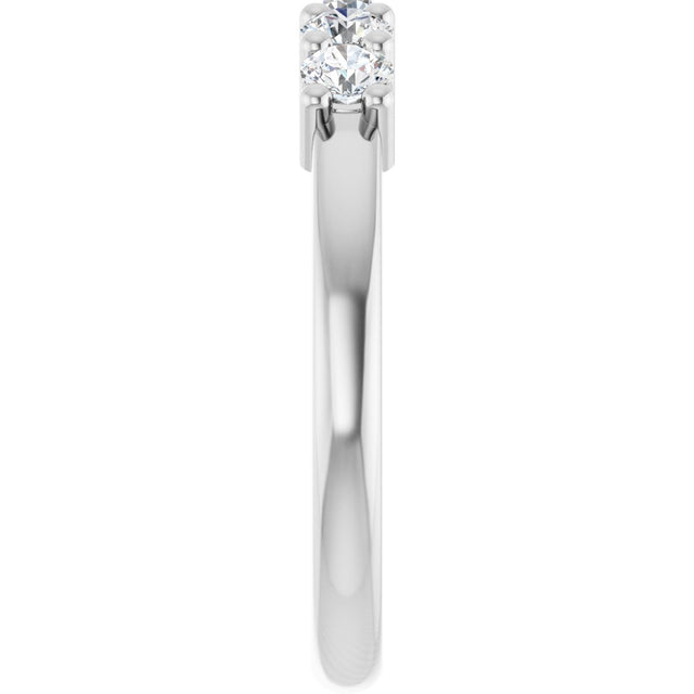 10K Gold Round Natural Diamond Five-Stone Anniversary Band – 1/5–5/8 CTW - White Gold - view 4