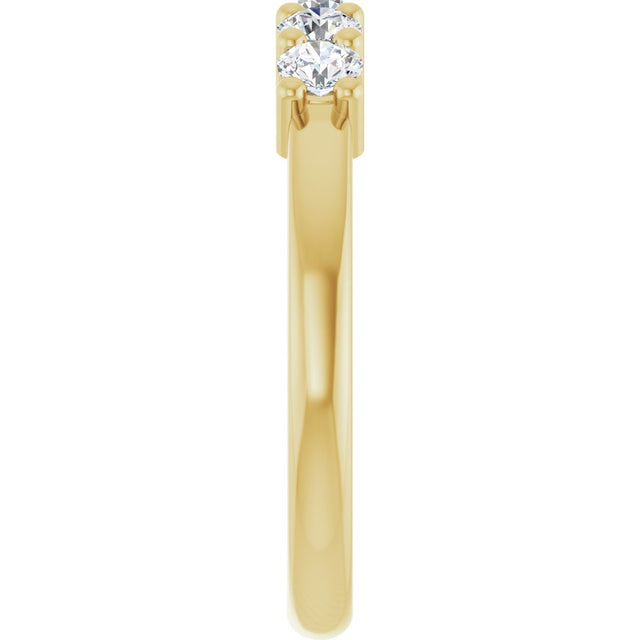 10K Gold Round Natural Diamond Five-Stone Anniversary Band – 1/5–5/8 CTW - Yellow Gold - view 4