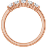 10K Gold Round Natural Diamond Five-Stone Anniversary Band – 1/5–5/8 CTW - Rose Gold - view 2