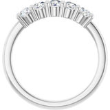 10K Gold Round Natural Diamond Five-Stone Anniversary Band – 1/5–5/8 CTW - White Gold - view 2