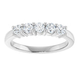 10K Gold Round Lab-Grown Diamond Five-Stone Anniversary Band – 1/4–5/8 CTW - White Gold - view 3