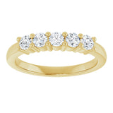 10K Gold Round Natural Diamond Five-Stone Anniversary Band – 1/5–5/8 CTW - Yellow Gold - view 3