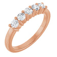 10K Gold Round Natural Diamond Five-Stone Anniversary Band – 1/5–5/8 CTW - Rose Gold