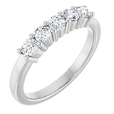 14K Gold Round Lab-Grown Diamond Five-Stone Anniversary Band – 1/5–5/8 CTW - White Gold