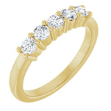 14K Gold Round Lab-Grown Diamond Five-Stone Anniversary Band – 1/5–5/8 CTW - Yellow Gold
