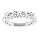 10K Gold Round Lab-Grown Diamond Five-Stone Anniversary Band – 3/4–1 5/8 CTW - White Gold - view 3