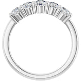 10K Gold Round Lab-Grown Diamond Five-Stone Anniversary Band – 3/4–1 5/8 CTW - White Gold - view 2