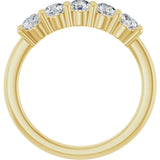 10K Gold Round Natural Diamond Five-Stone Anniversary Band – 3/4–1 1/2 CTW - Yellow Gold - view 2