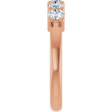 10K Gold Round Lab-Grown Diamond Five-Stone Anniversary Band – 3/4–1 5/8 CTW - Rose Gold - view 4