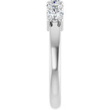 14K Gold Round Lab-Grown Diamond Five-Stone Anniversary Band – 3/4–1 5/8 CTW - White Gold - view 4