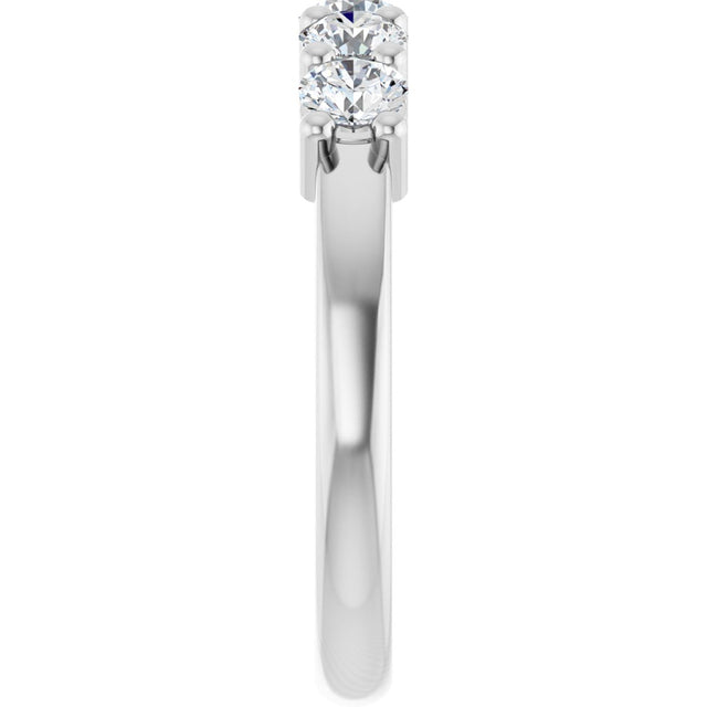 10K Gold Round Lab-Grown Diamond Five-Stone Anniversary Band – 3/4–1 5/8 CTW - White Gold - view 4