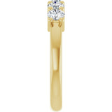 10K Gold Round Lab-Grown Diamond Five-Stone Anniversary Band – 3/4–1 5/8 CTW - Yellow Gold - view 4