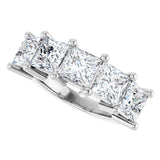 14K Gold Square Lab-Grown Diamond Five-Stone Anniversary Band – 1 3/8–6 1/4 CTW - White Gold - view 5