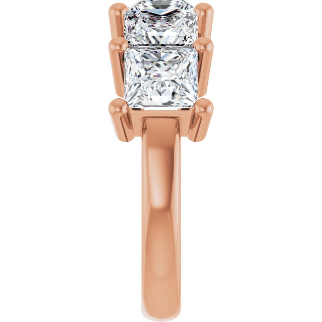 10K Gold Square Lab-Grown Diamond Five-Stone Anniversary Band – 1 9/10–7 CTW - Rose Gold - view 4