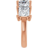 10K Gold Square Natural Diamond Five-Stone Anniversary Band – 1 1/2–5 1/5 CTW - Rose Gold - view 4