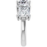 14K Gold Square Lab-Grown Diamond Five-Stone Anniversary Band – 1 3/8–6 1/4 CTW - White Gold - view 4