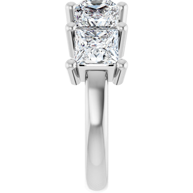 10K Gold Square Lab-Grown Diamond Five-Stone Anniversary Band – 1 9/10–7 CTW - White Gold - view 4