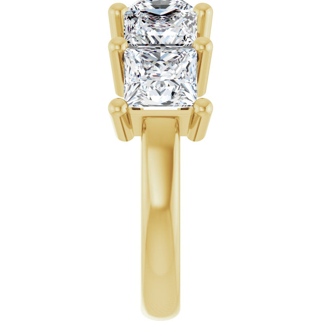 14K Gold Square Lab-Grown Diamond Five-Stone Anniversary Band – 1 3/8–6 1/4 CTW - Yellow Gold - view 4