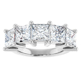 10K Gold Square Lab-Grown Diamond Five-Stone Anniversary Band – 1 9/10–7 CTW - White Gold - view 3