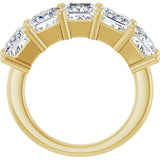 10K Gold Square Lab-Grown Diamond Five-Stone Anniversary Band – 1 9/10–7 CTW - Yellow Gold - view 2