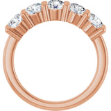 10K Gold Round Lab-Grown Diamond Five-Stone Anniversary Band – 3/4–1 5/8 CTW - Rose Gold - view 2
