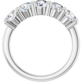 14K Gold Round Natural Diamond Five-Stone Anniversary Band – 3/4–1 5/8 CTW - White Gold - view 2