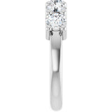 10K Gold Round Lab-Grown Diamond Five-Stone Anniversary Band – 3/4–1 5/8 CTW - White Gold - view 4