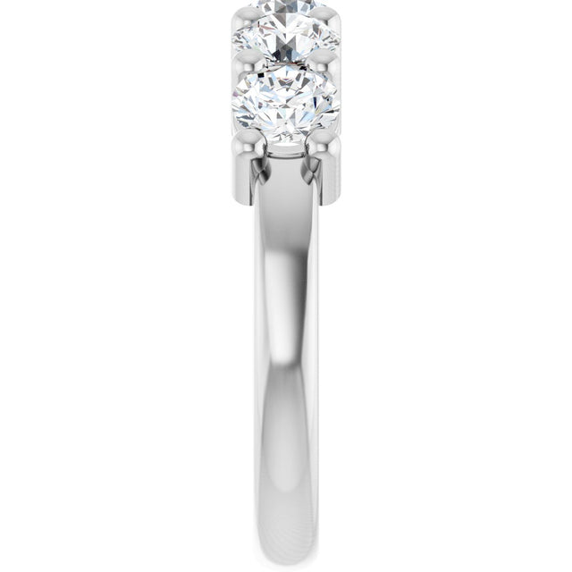 10K Gold Round Lab-Grown Diamond Five-Stone Anniversary Band – 3/4–1 5/8 CTW - White Gold - view 4