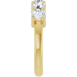 10K Gold Round Natural Diamond Five-Stone Anniversary Band – 3/4–1 1/2 CTW - Yellow Gold - view 4