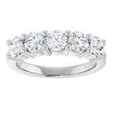 10K Gold Round Lab-Grown Diamond Five-Stone Anniversary Band – 3/4–1 5/8 CTW - White Gold - view 3
