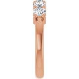 10K Gold Round Natural Diamond Five-Stone Anniversary Band – 3/4–1 1/2 CTW - Rose Gold - view 4