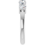 10K Gold Round Natural Diamond Five-Stone Anniversary Band – 3/4–1 1/2 CTW - White Gold - view 4