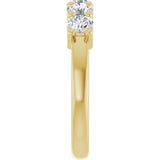 10K Gold Round Lab-Grown Diamond Five-Stone Anniversary Band – 3/4–1 5/8 CTW - Yellow Gold - view 4