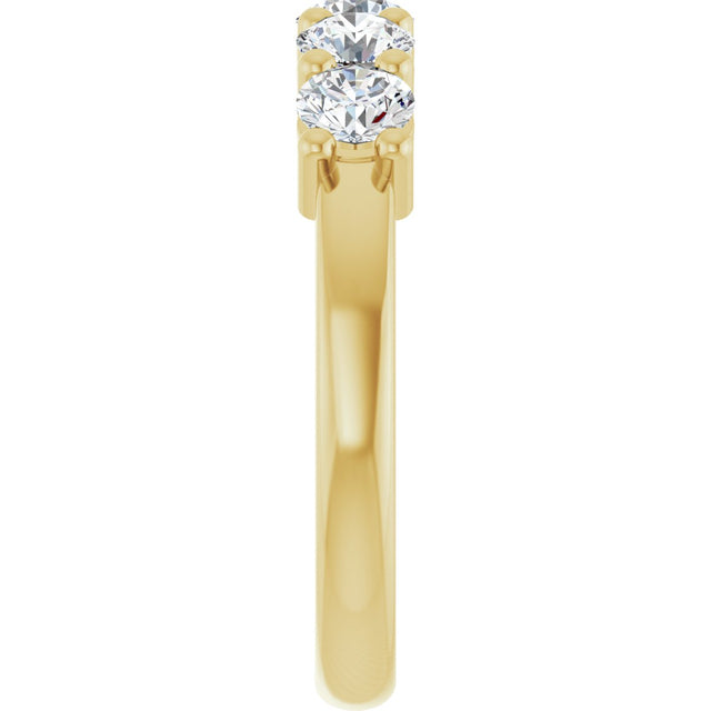 10K Gold Round Lab-Grown Diamond Five-Stone Anniversary Band – 3/4–1 5/8 CTW - Yellow Gold - view 4